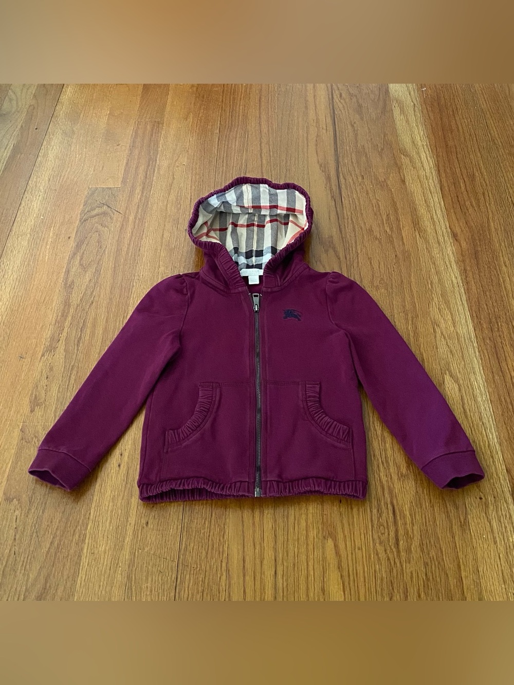 Burberry Girls Cotton Check Hoodie